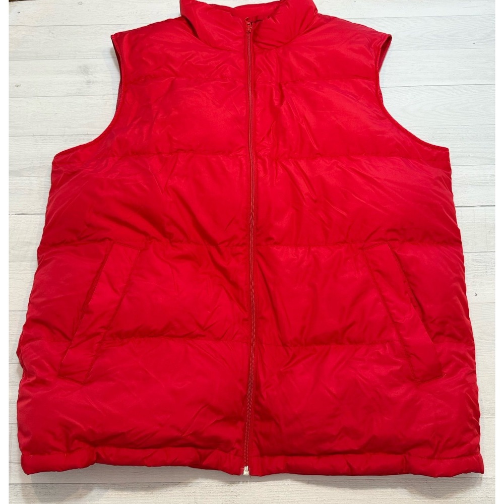 Lands' end men's red down puffer vest‎ XL
